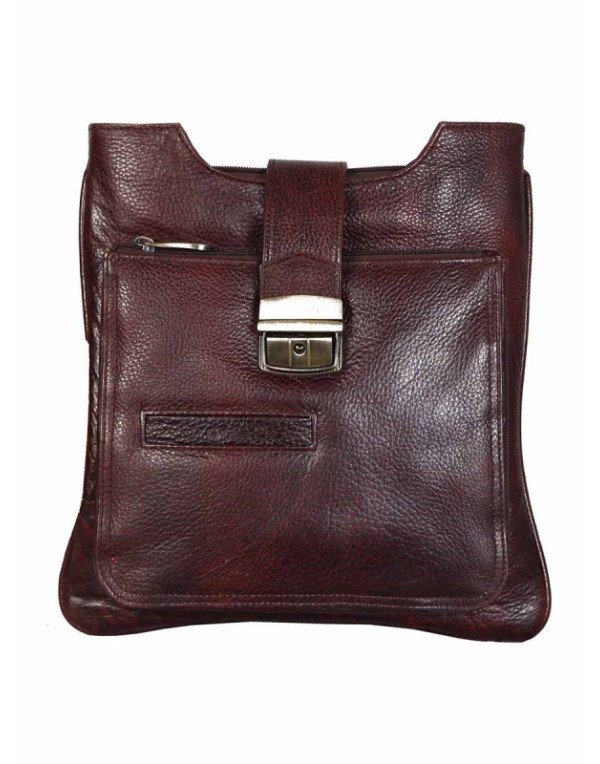 Genuine Leather Brown Designer Cross Body Reporter...